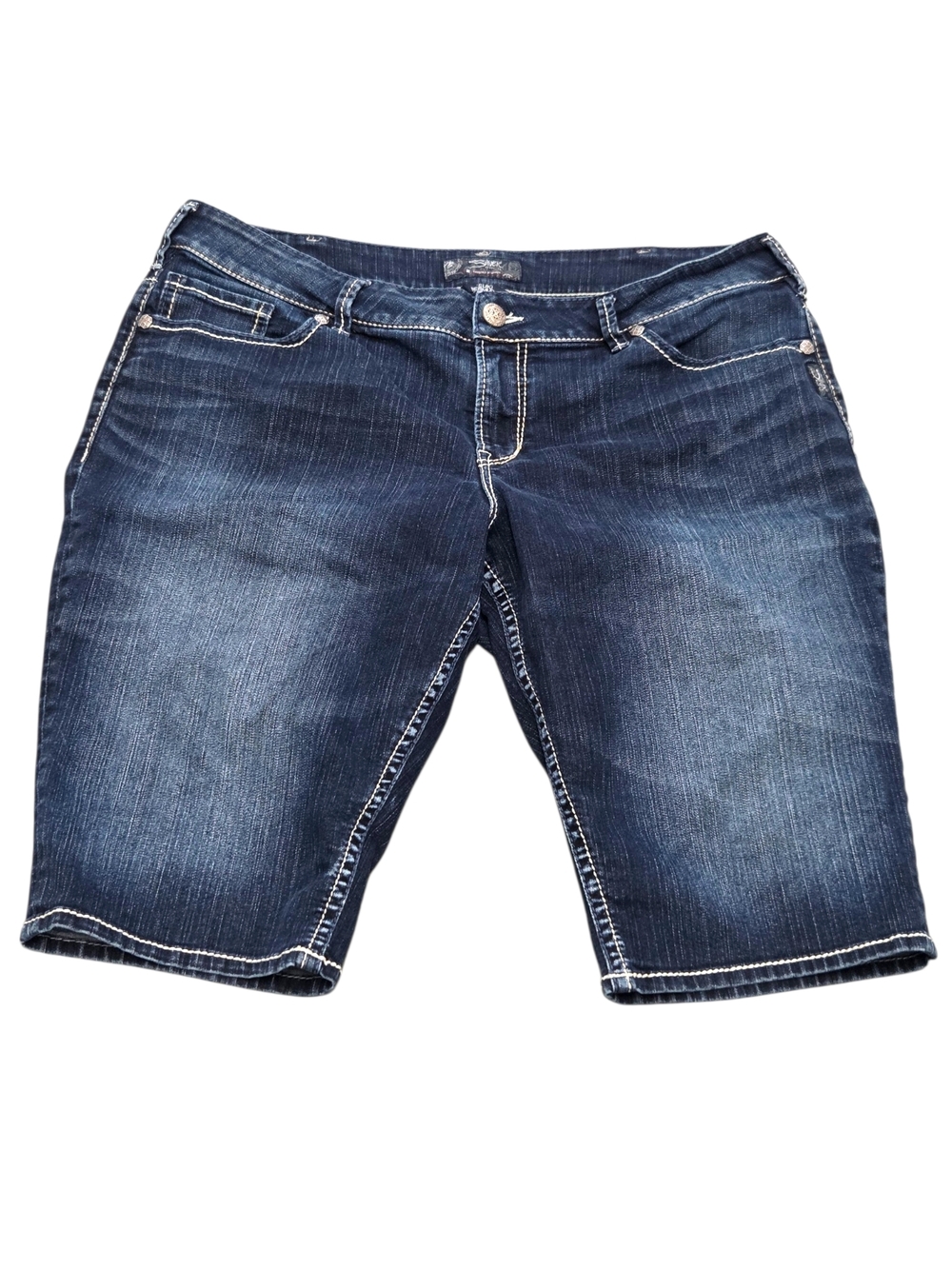 Silver Jeans Co. Suki Mid-Rise Bermuda Shorts Dark Wash Plus Size 20 EUC